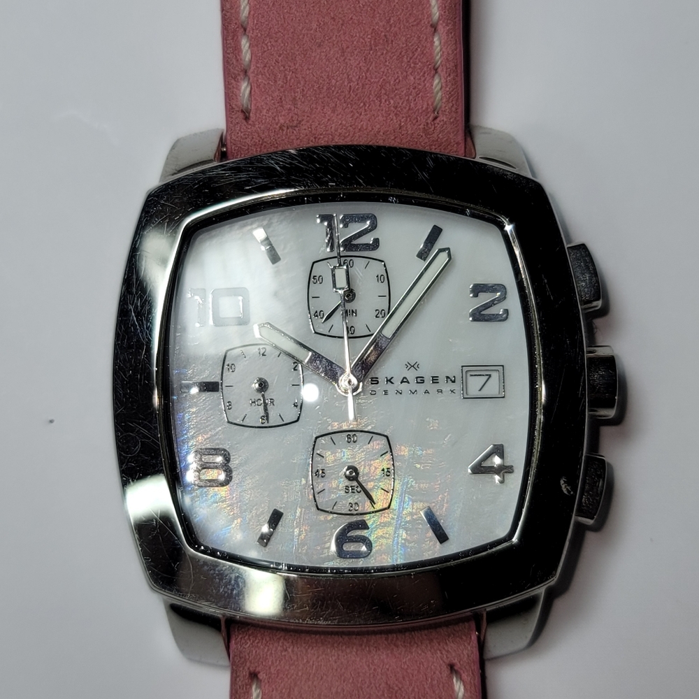 Skagen Pink Suede Watch